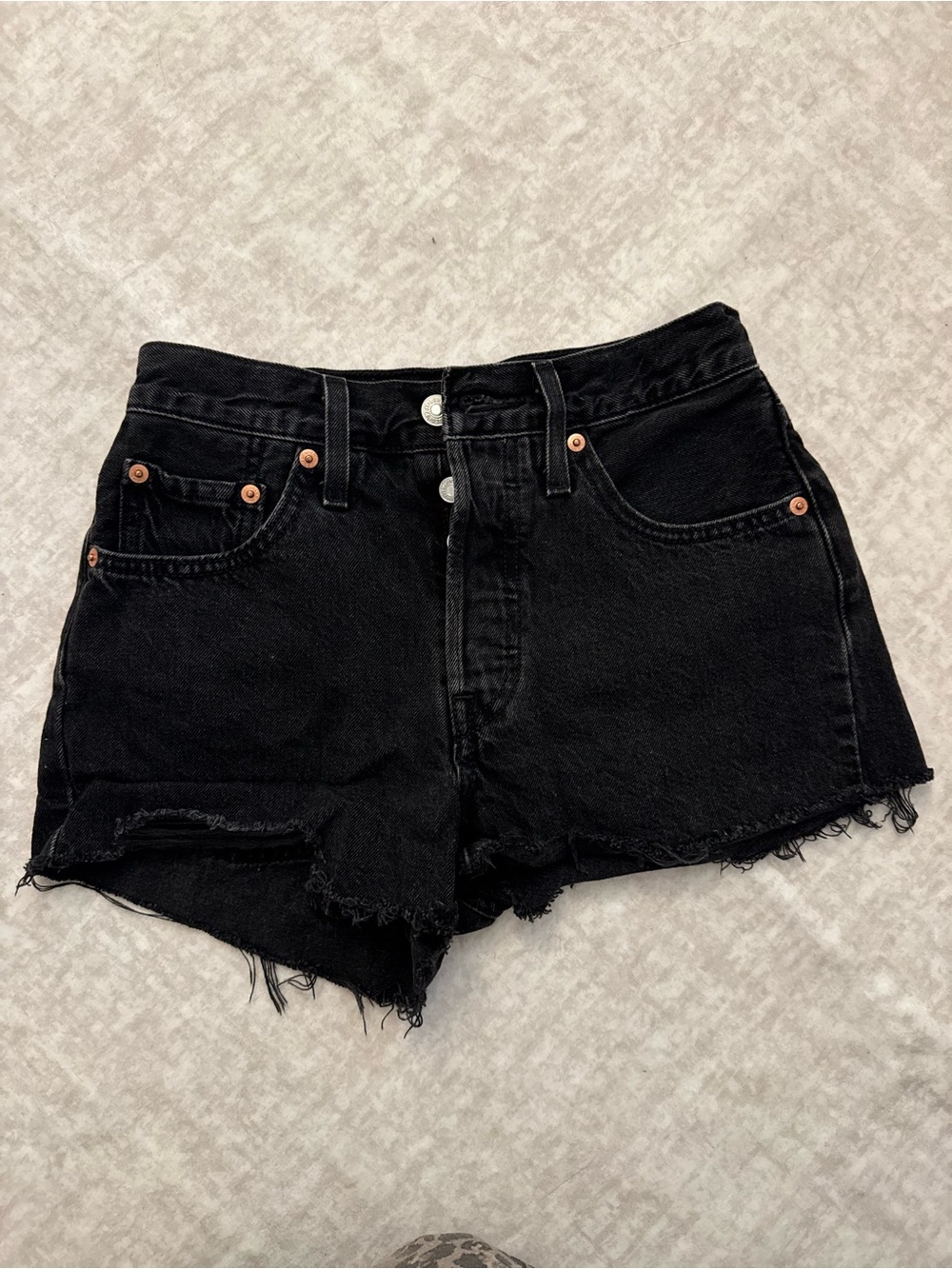 Levi’s 501 size 24 Black High-Rise Denim Cutoff Shorts - Unbranded